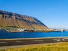 Iceland, airport of Isafjordur, the capital of the Westfjords during autumn. Art Print